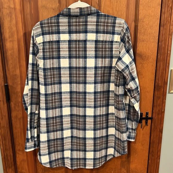 Women's Scotch Plaid Flannel Shirt, Tunic - Picture 2 of 5